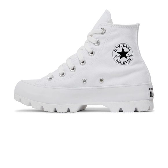 Converse All Star White Platform High-Tops - Picture 1 of 4